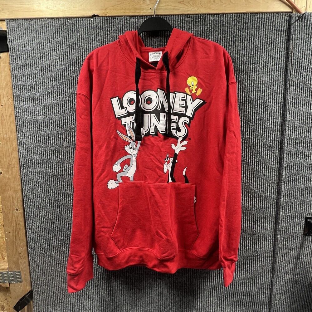 Looney Tunes Sweatshirt Youth 3XL (21) Red All Over Graphic Sweater LS‎ Kids